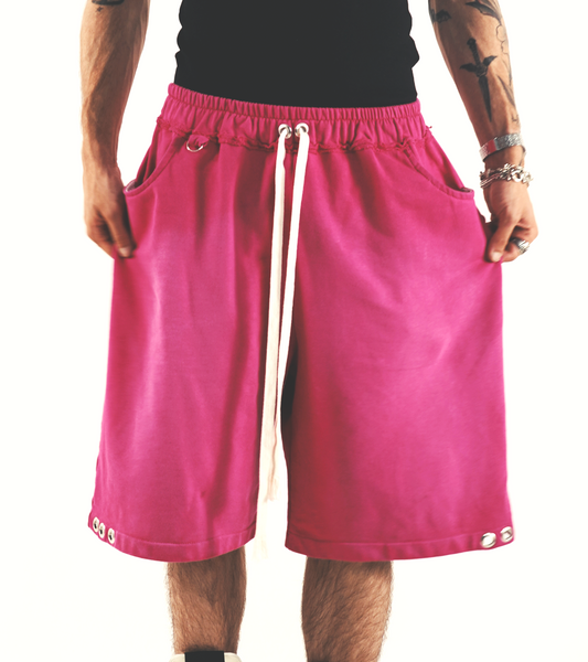 METAL WASHED SHORTS (pink)
